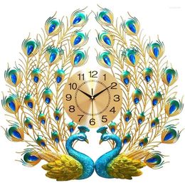 Wall Clocks Peacock Clock Living Room Home Fashion Creative Silent Simple Decoration European