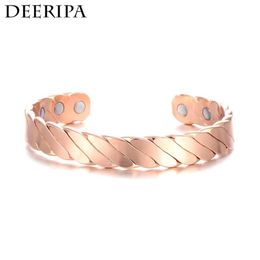 Gift Copper Magnetic Bracelet for Men Women 6 Pcs Magnet Health Bio Energy Bracelets & Bangles Accessories252U