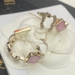 Popular Fashion Designer Earrings Ear Stud Love Girls 18k Gold Plated Copper Earrings Brand Letter Earrings For Women Accessories Party Voguish Christmas Gift