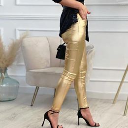 Women's Pants Stylish Women Leggings Bright Surface Faux Leather Tight Slim Pencil Protect