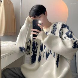 Men's Sweaters Korean Style Idle Tie-Dyed Sweater 2023 Autumn And Winter Knitwear Fashion Brand Teenagers Loose Bottoming Top