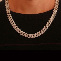 2023 Sale Price Hip- Hop Christmas Gift Present Moissanite Diamond Baggestte Shape Cuban Chain for Man