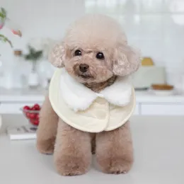 Dog Apparel Pet Autumn Winter Cloak Shawl Pulling Cute Lapel Coat Clothing Cat Teddy Puppy Clothes Costume