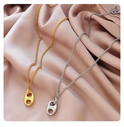 Pendants Euro-America Minimalist Choker Necklace W/18K Gold Real/Rhodium Brass Chain For Women Lady Party Wedding Jewellery 2023