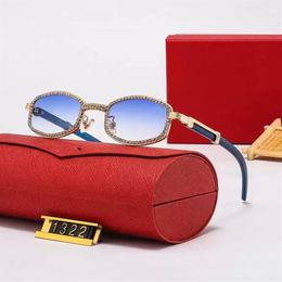 New C Sunglasses Women Designer festival sunglasses Glasses Sunglasses Mens Diamond Micro-paved cut Small Frame Oval Unique Gold M255n