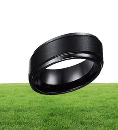 Wedding Ring 8mm Classic Comfort Fit Mens Black Tungsten Carbide Wedding Band Ring Ring in USA and Europe8956117