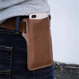 Waist Bags 1PC PU Cellphone Loop Holster Case Belt Bag Props Leather Purse Phone Wallet For Men
