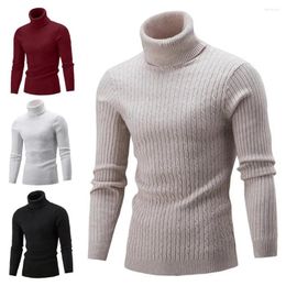 Men's Sweaters Classic Sweater Knitted Long Sleeve Comfy Turtleneck Men Slim