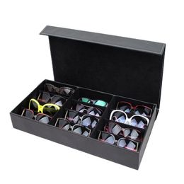 HUNYOO 12 Grid Sunglasses Storage Box Organiser Glasses Display Case Stand Holder Eyewear Eyeglasses Box Sunglasses Case C0116253z