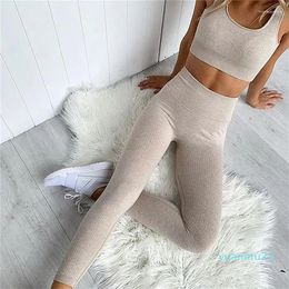 Yoga Outfits Women's Sports Set 2 Piece Bras Tight Breathable Comfortable Sexy Workout Fitness Wear