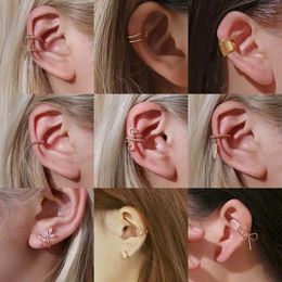 Backs Earrings Punk Ear Cuff Brincos C Shape Multilayer No Pierced Statement Simple White Zircon Wrap Earcuff Jewellery