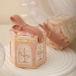 Gift Wrap Hexagonal Carousel Boxes Wedding Favours for Guests Baby Shower Birthday Party Candy Christmas Decorations 231211