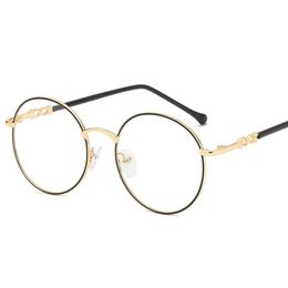 New Woman Glasses Optical Frames Metal Round Glasses Frame Clear lens Eyeware Black Sier Gold Eye Glass FML181U