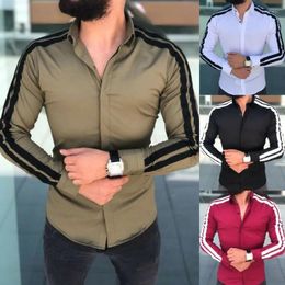 Men's Casual Shirts Arrival Long Sleeve Mens Button Up Business Work Smart Formal Plain Dress Top Slim Fit Men Clothing