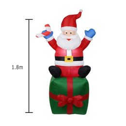 1 8M Inflatable Doll Night Light Merry Christmas Outdoor Santa Claus New Year Decoration Garden Soldier Toys Arrangement Props 201283r
