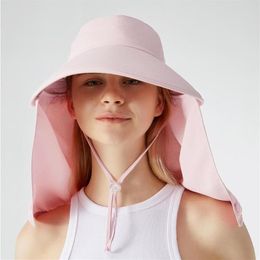 Wide Brim Hats OhSunny Summer Women Bucket Anti-UV Protection UPF50 Sun Protector Face Neck Scarf Cover Breathable Hiking CyclingW248d