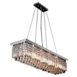 New Modern Contemporary Crystal Pendant Light Ceiling Lamp Chandelier Lighting length 47 2 inch 120cm LLFA242j