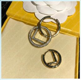 Women Hoops Earrings Diamonds Hoop Earring Designer Womens Jewellery Luxurys Earrings Designer Letter F Symbole Studs Bluewindow B213224726