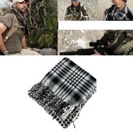 Scarves Fashion Fringed Shemagh Arab Desert Scarf With Tassels Adult Unisex Tactical Neckerchief Head For Daily Wear 105cmX105cm