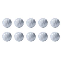 Golf Balls 10 Pcs Golf Practice Ball Indoor Balls Training Accessory Supplies Synthetic Rubber Double Layer Man White 231212