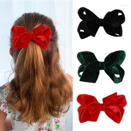 Hair Accessories Oaoleer Fashion Velvet Bow Clips For Baby Girl Solid Colour Bowknote Hairpin Barrettes Kids Headwear Winter