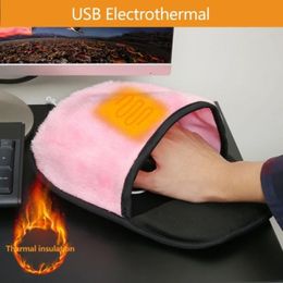 Other Home Garden USB Heated Mouse Pad Hand Warmer Winter Mousepad For Computer Laptop Mice Pads Gaming Accessories 231211