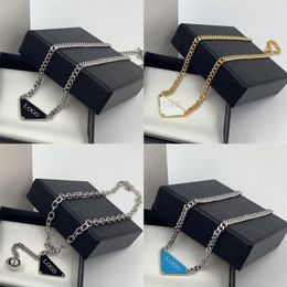 2023 New P Triangle Necklaces For Women Luxury Party Fashion Chain Necklace Jewellery Designer Holiday Gift241u