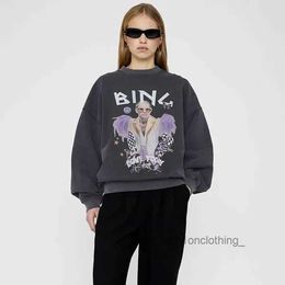 Sweatshirts 2023 New Annie Bing Summer Original Mix 30 Styles Cotton Designer Luxury Women Fashion Hoodie Streetwear Loose Oversize Tee Skateboard Tshirt 7 QFTZ