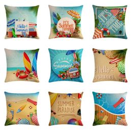 CushionDecorative Pillow Summer Sun Beach Hugging Pillowcase Cushion Cover Sofa Bed Home Decoration 45x45cm3994474