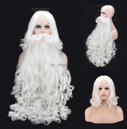 Cosplay Wigs Santa Claus Wig Beard Anime Accessories Halloween Christmas Party Performance Props Cosplay Headwear Costumes Xmas AccessoriesL240124
