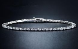 Zircon 4mm Bracelet Tennis bracelet 100 Authentic Solid 925 Sterling Silver tennis chains Hiphop Tide Bracelets Luxury silver Je4655893