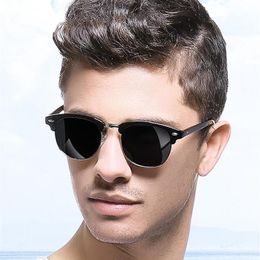 Fashion Men Sunglass Half Frame Women Sunglasses Classic Design UV400 Shades Gafas de sol Mirrored Eyewear with cases Top Quality241i