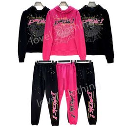 Sp5der Young Thug Pink Men Women Designer Hoodie Fashion Hoodies Foam Print Web Graphic Sweatshirt Pullover Tops Clothing Size S-xl WU79