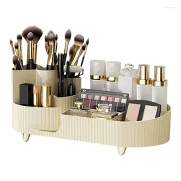 Storage Boxes Rotating Makeup Organizer For Vanity Cosmetics Brush Holder Skincare Organizers