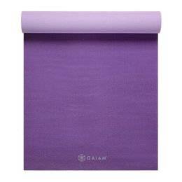 Yoga Mats Gaiam Premium 2-Color Yoga Mat Plum Jam 5mm 231211