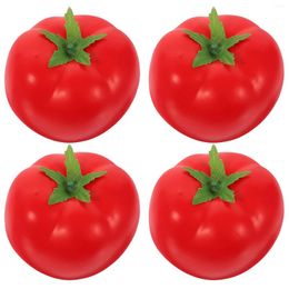Party Decoration 4 Pcs Wedding Decor Imitation Tomato Simulated Vegetable Models Lifelike Decorations Red Props Fake Artificial Fruits