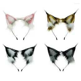 Bandanas 2XPC Cosplay Furry Headband Ears Hairband Long Fur Animal Hair Props