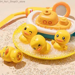 Bath Toys Baby Bath Toys Cute Duck Electric Water Spray Bathroom Bathing Toys Kids Bath And Shower Bathtubs Interactive Toddler Toys Gifts Q231212