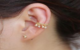 1pc Delicate Round Ear Cuff Earrings For Women Dangle Crystal Rhinestone Drop Pendent Wrap Clip Earrings Faux Piercing Jewelry6760555