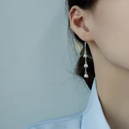 Dangle Earrings Trendy Silver Gold Colour Drop Lily Flower Tassel Elegant For Women Girl Gift Fashion Jewellery Dropship Wholesale