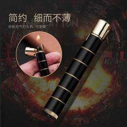 Personalised Metal Inflatable Lighter Windproof Turbine No Gas Cigar Outdoor Barbecue Kitchen Large Fire Men's Gift