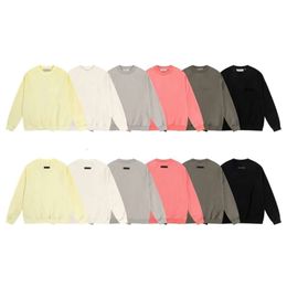 Trendy brand FOG Essentials 24SS flocked same Colour plush round neck hoodie for both men and women