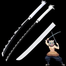 Christmas Decoration Japanese Anime Demon Slayer Kimetsu No Yaiba Hashibira Inosuke Cosplay Props-Real Steel Fantasy Swords-Two S196f