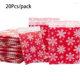 Storage Bags 20Pcs Poly Envelope Bubble Mailer Christmas Gift Foam Padded Clothing Pouch White Snow Shockproof Logistics
