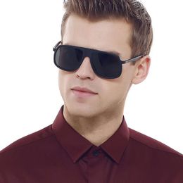 P0052 Modern Motorcycle Sunglasses, TR90 Fashionable Men's Polarizing Glasses, TAC Lenses