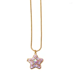 Pendant Necklaces Sparkling Star Necklace Fashion Hip Hop Charm Choker Jewellery Dropship