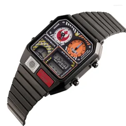 Wristwatches Outdoor Sports Electronic Watch Waterproof Men Wristwatch Quartz Double Clock