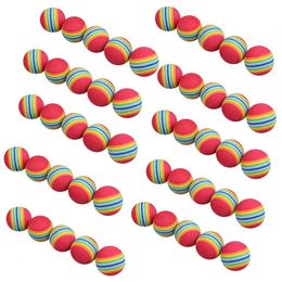 Golf Balls 50pcs/bag Rainbow Color Golf Training Foam Balls Golf Swing Indoor Training Aids Practice Sponge Foam Balls 231212