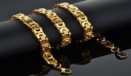 Chains Fashion Luxury Men Gold Chain Necklace Stainless Steel Byzantine Street Hip Hop Jewelry174s5996083