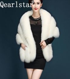 Qearlstar Winter Women faux Fox Fur Wraps pashmina super luxurious bride shawl wraps Wedding Party warm fur stole 16540cm YT14 Y25974588